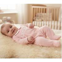 BW-13-433: Baby Girls Princess Smocked Velour All In One (NB-6 Months)